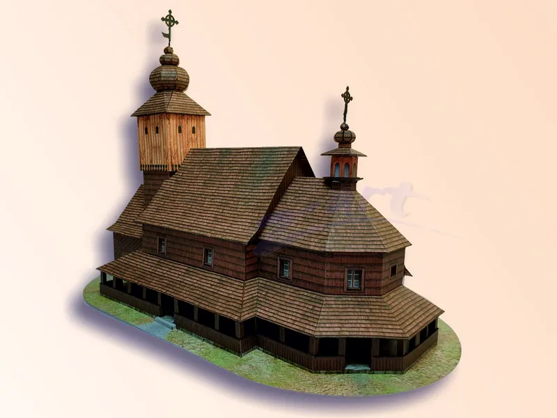 Papierový model - Kostol sv. Anny - Rožnov pod Radhoštěm